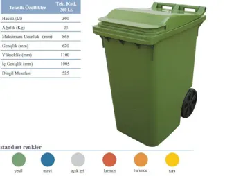 360 Lt. Plastik Çöp Konteyneri